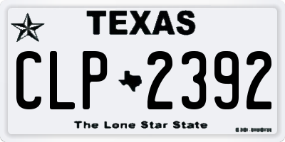 TX license plate CLP2392