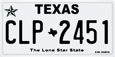 TX license plate CLP2451