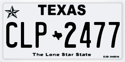 TX license plate CLP2477