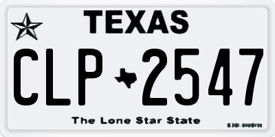 TX license plate CLP2547