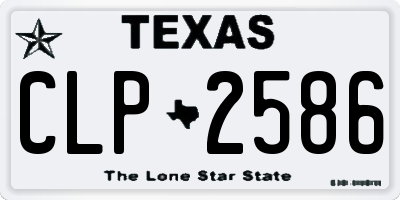 TX license plate CLP2586