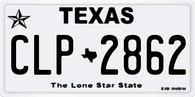 TX license plate CLP2862