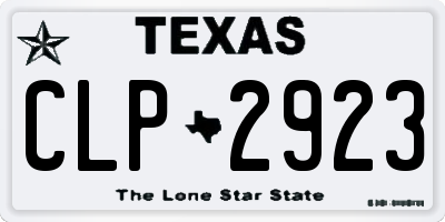 TX license plate CLP2923