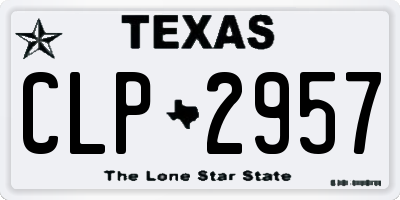 TX license plate CLP2957