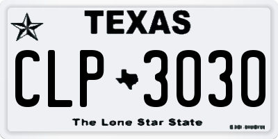 TX license plate CLP3030