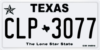 TX license plate CLP3077