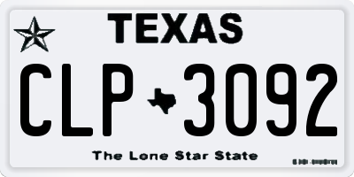 TX license plate CLP3092