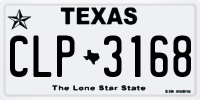 TX license plate CLP3168