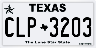 TX license plate CLP3203