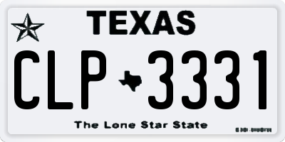 TX license plate CLP3331