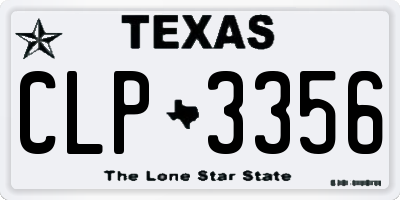 TX license plate CLP3356