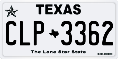 TX license plate CLP3362