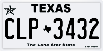 TX license plate CLP3432