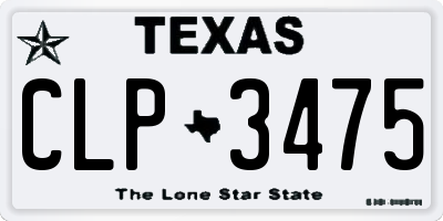 TX license plate CLP3475