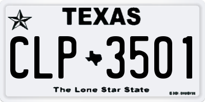TX license plate CLP3501