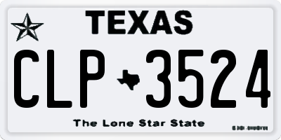 TX license plate CLP3524