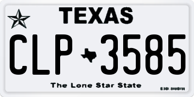 TX license plate CLP3585