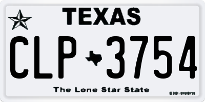 TX license plate CLP3754