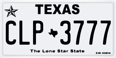 TX license plate CLP3777