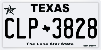 TX license plate CLP3828
