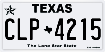 TX license plate CLP4215