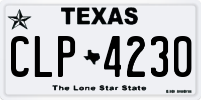 TX license plate CLP4230