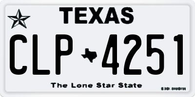 TX license plate CLP4251