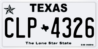 TX license plate CLP4326