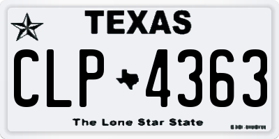 TX license plate CLP4363