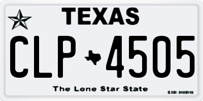 TX license plate CLP4505