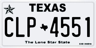 TX license plate CLP4551
