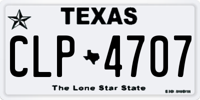 TX license plate CLP4707