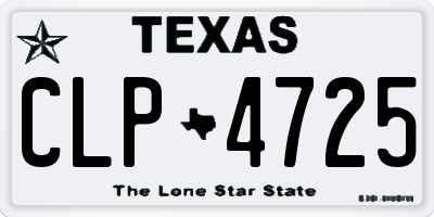 TX license plate CLP4725