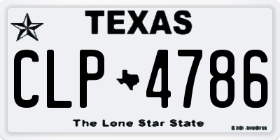 TX license plate CLP4786