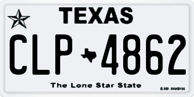 TX license plate CLP4862