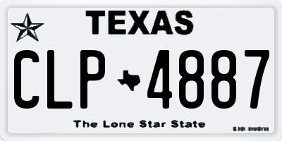 TX license plate CLP4887