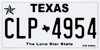 TX license plate CLP4954