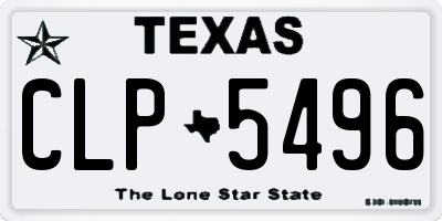 TX license plate CLP5496