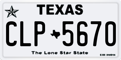 TX license plate CLP5670