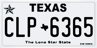TX license plate CLP6365