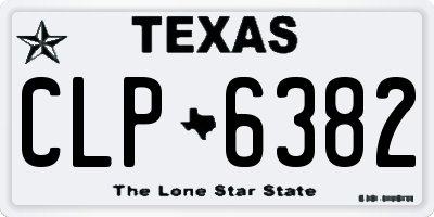 TX license plate CLP6382