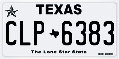 TX license plate CLP6383