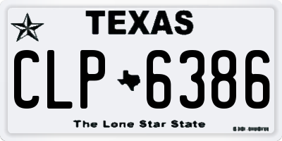 TX license plate CLP6386