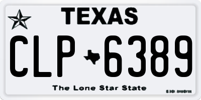 TX license plate CLP6389