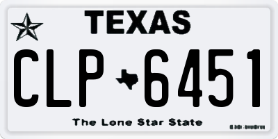 TX license plate CLP6451
