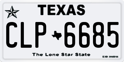 TX license plate CLP6685