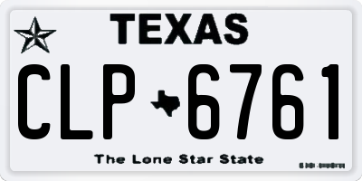 TX license plate CLP6761