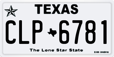 TX license plate CLP6781