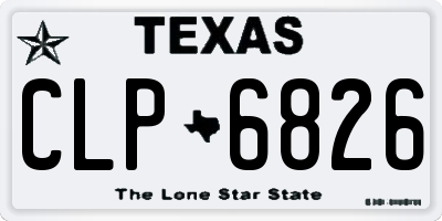 TX license plate CLP6826