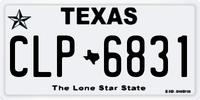 TX license plate CLP6831